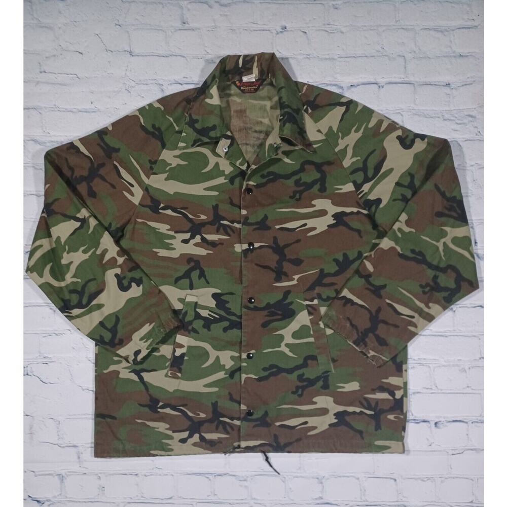 PLA JAC Jacket Mens L Camo Shacket‎ Lightweight Vintage 60s Made In USA